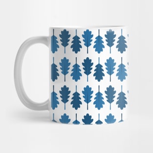 Oak Leaves Pattern (Blue) Mug